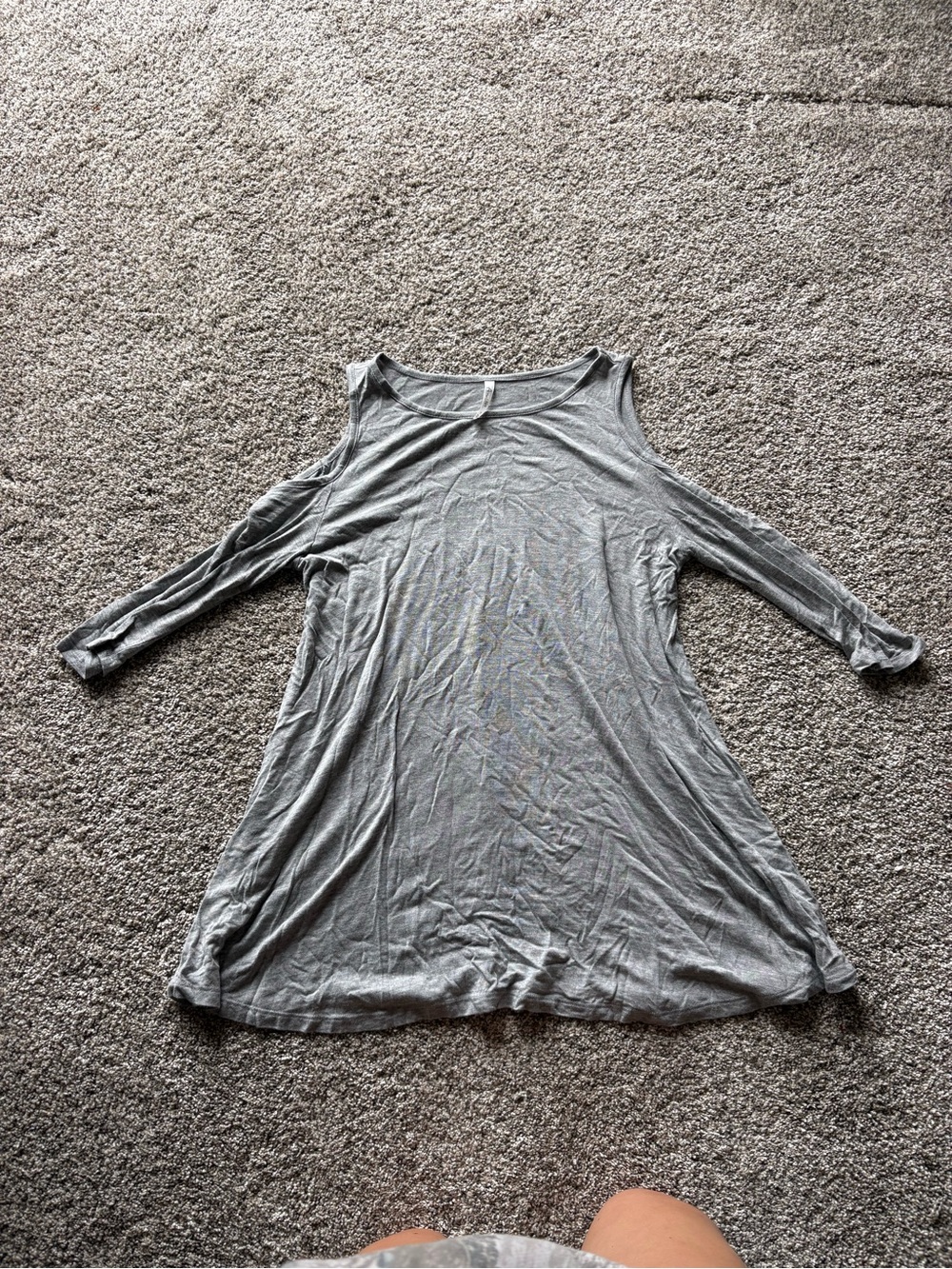 Active USA Light Gray Cold-Shoulder Swing Tunic